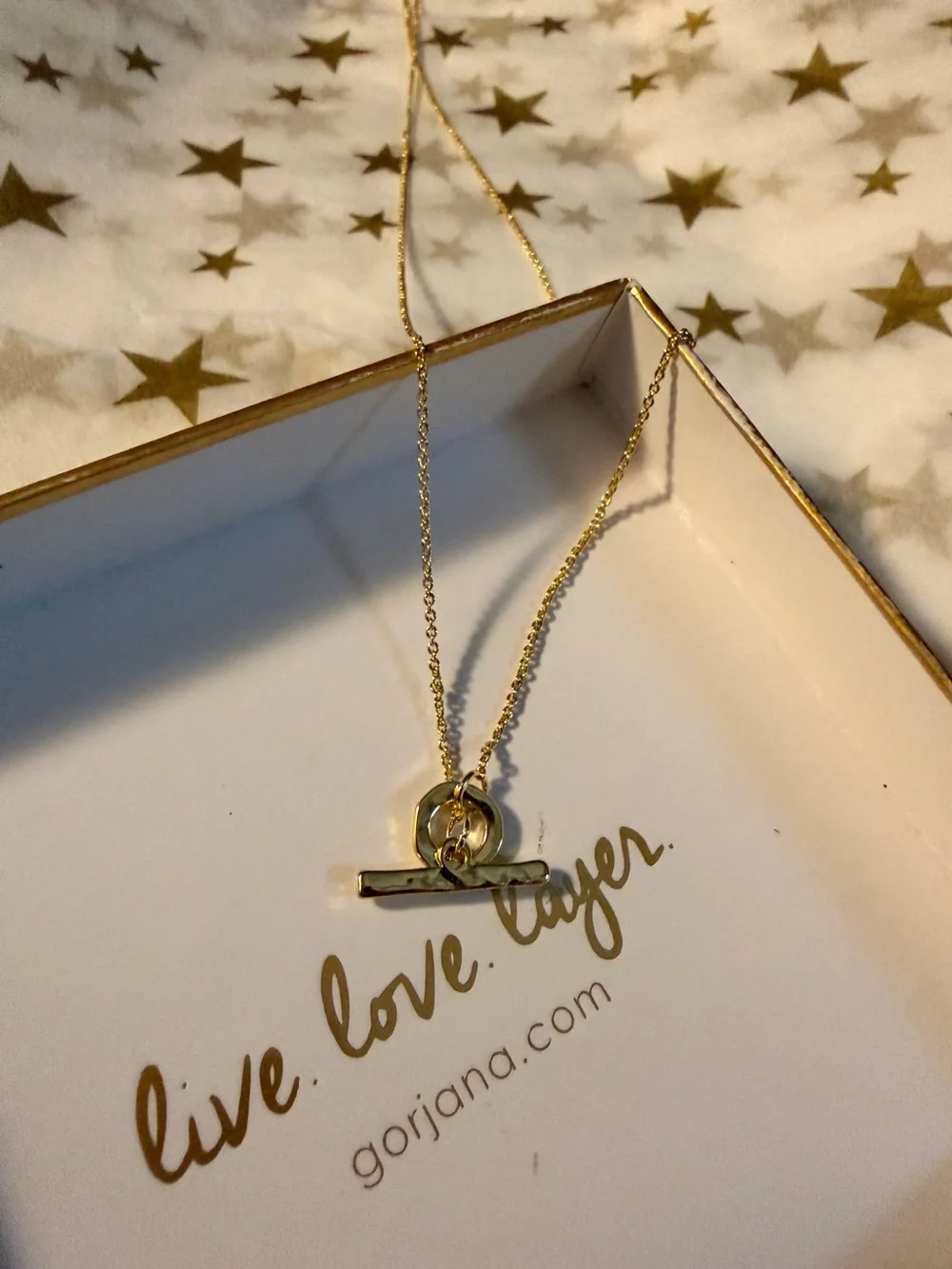 Gorjana Gold Toggle Bar Necklace with Polished Chain